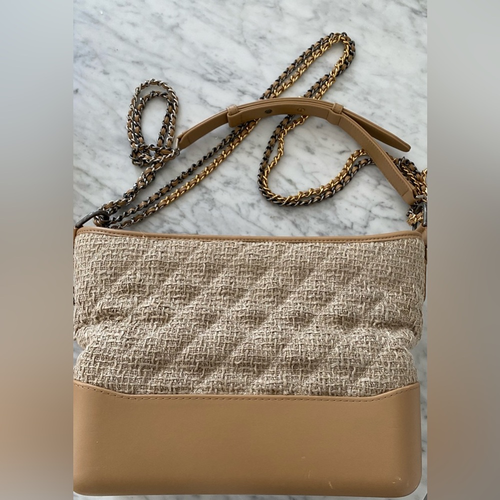 CHANEL Medium Gabrielle Tweed Hobo